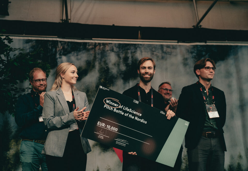 CEO of the winning company, Geras Solutions, of the Life Science Pitch Competition of TechBBQ 2021