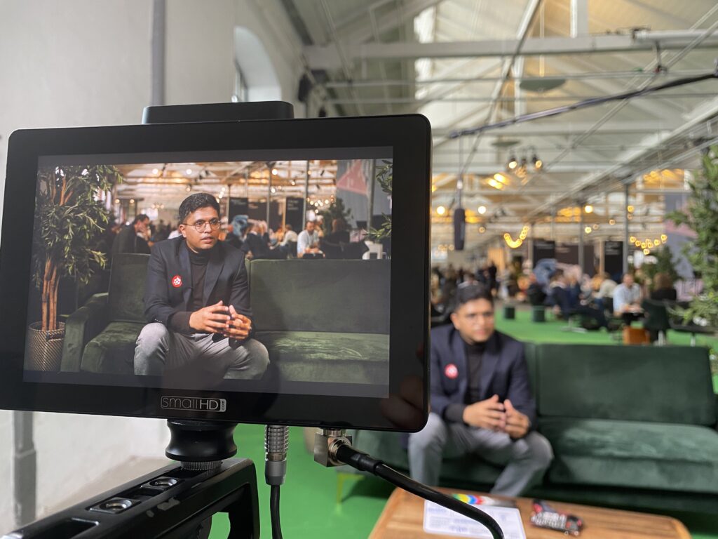 Akshay Pai, Co-founder and CTO of Cerebriu, being interviewed at TechBBQ 2021