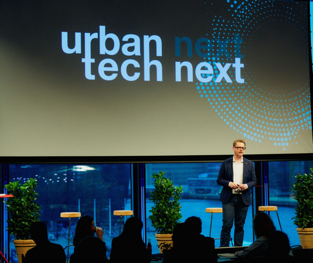 Stage of the TechBBQ event Urban Next Tech with speaker Lone Feiter