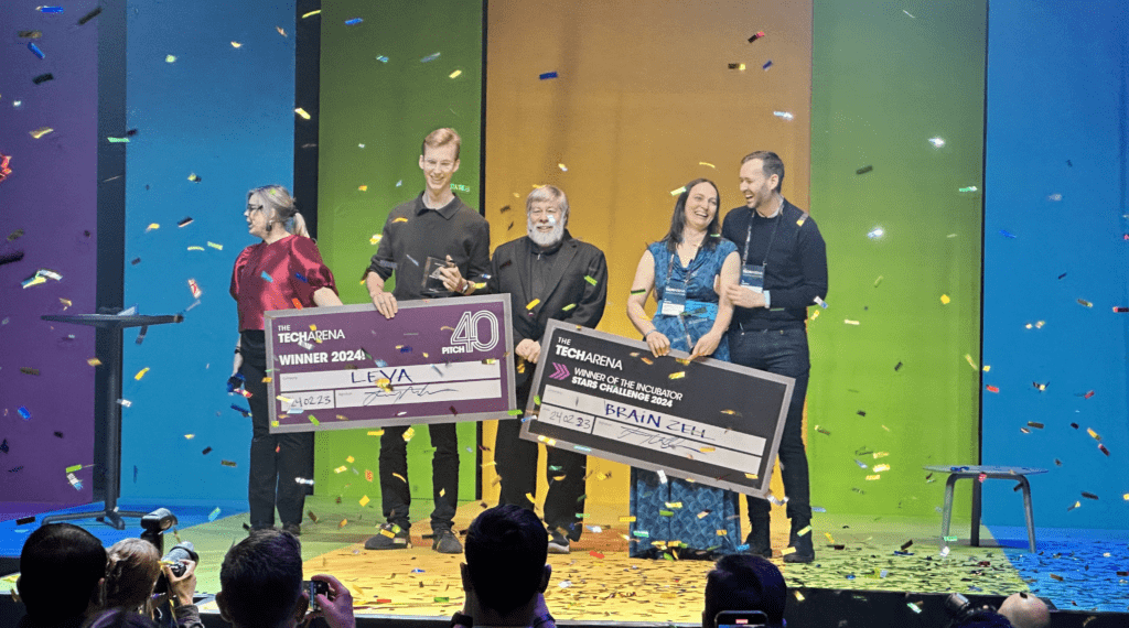 The winning company, Leva, and the second place company, Brain Zell, of the incubators starts challenge hosted by Tech Arena 2024