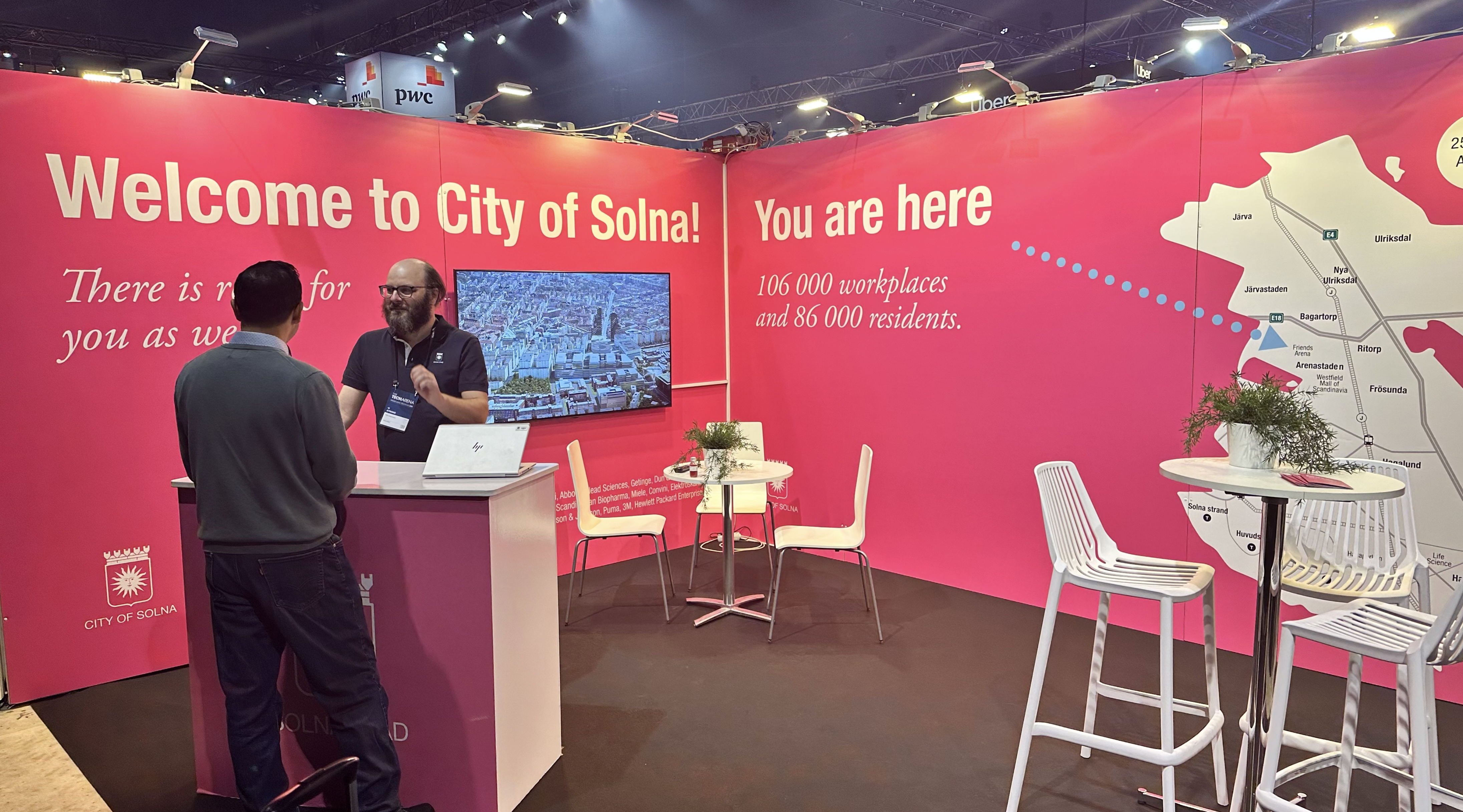 Booth of the city of Solna at Tech Arena 2024