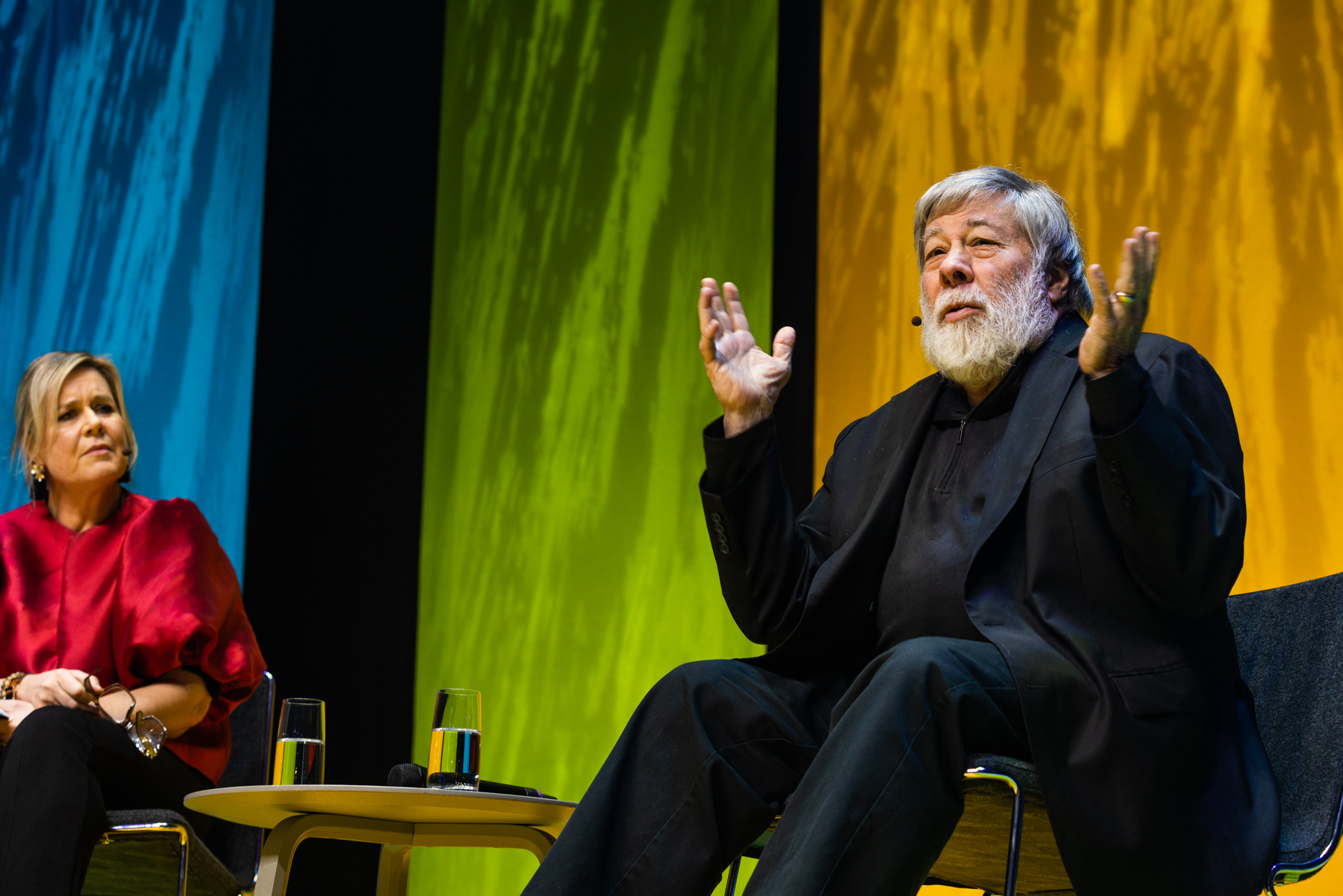 Steve Wozniak, co-funder of Apple and philanthropist on the Testa Arena 2024 stage talking about the hey-days when he co-founded Apple with Steve Jobs.