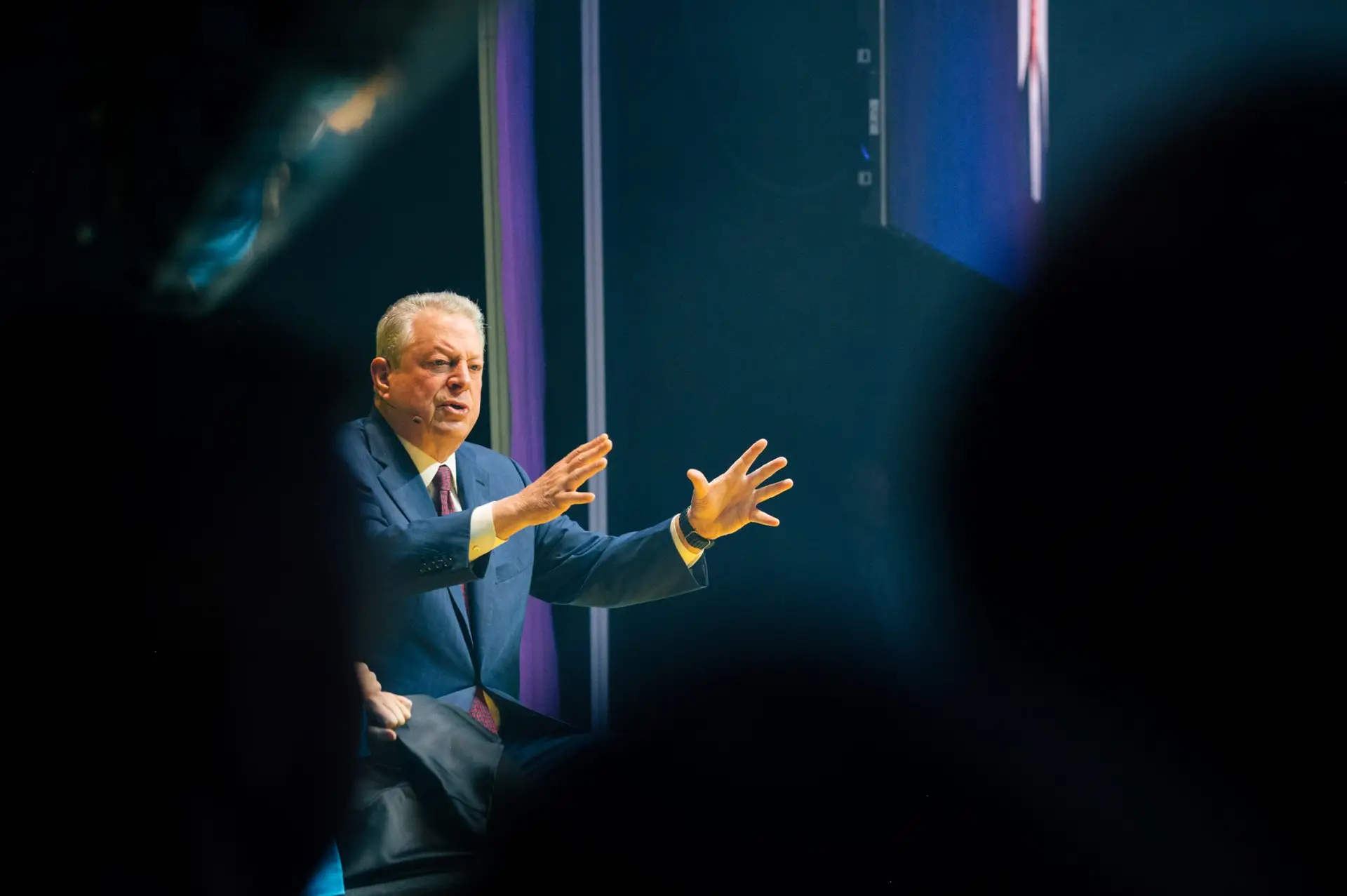 Al Gore, Former US Vice-President & Nobel Prize, talking on stage
