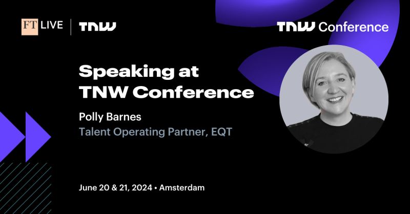 Infographic about Polly Barnes's speech at TNW 2024 Conference in Amsterdam