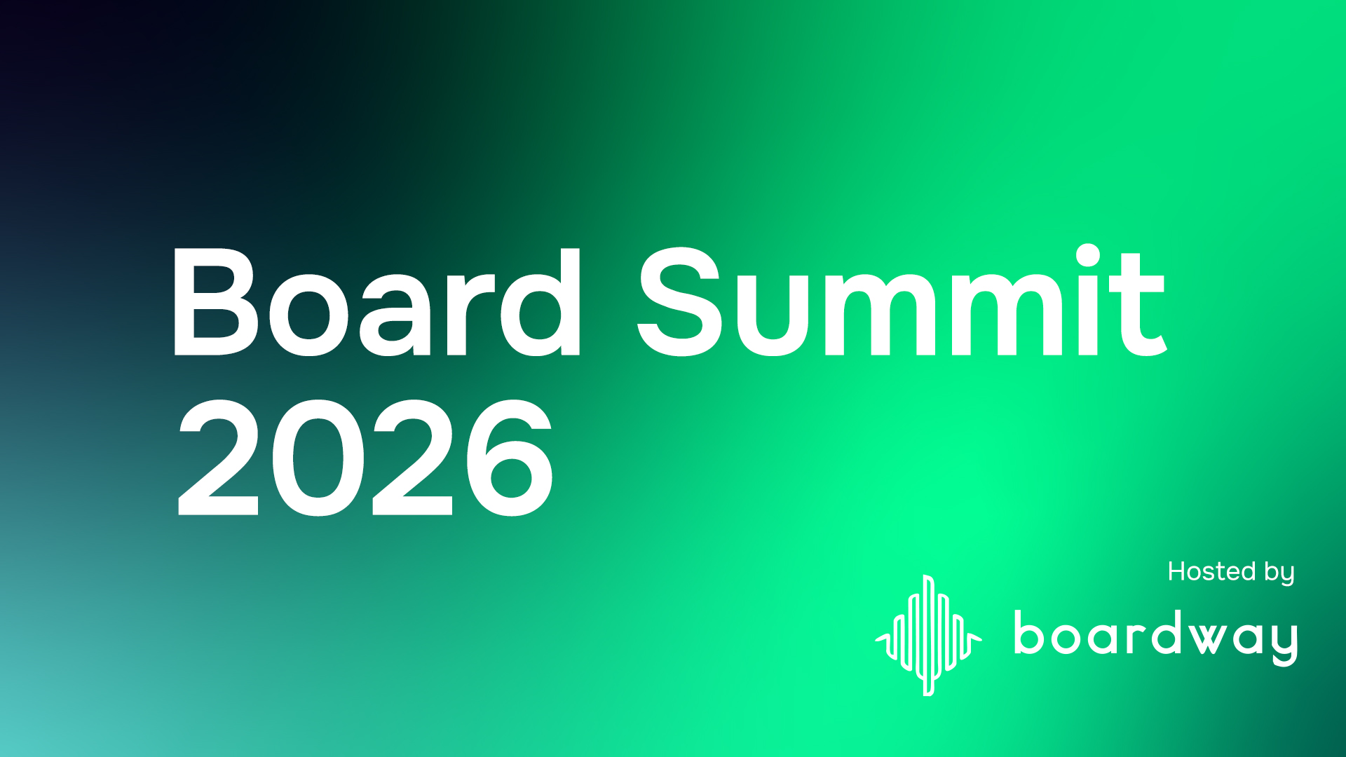 Board Summit 2026 event graphic with TechBBQ as official partner and Boardway as host